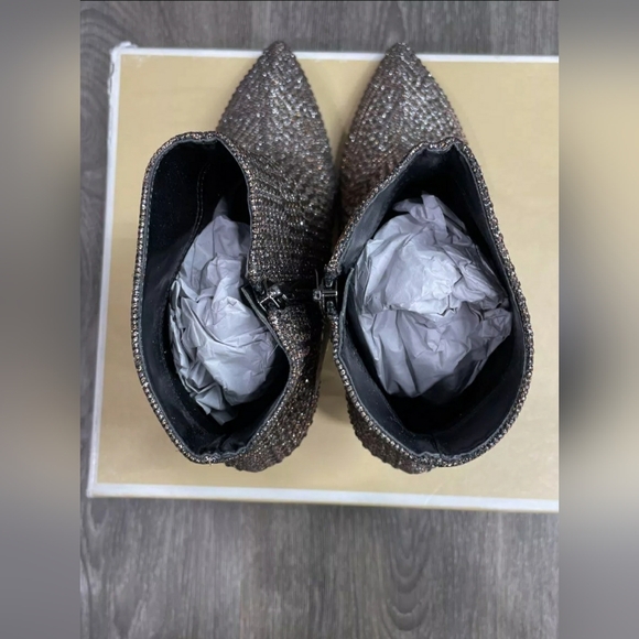 NEW Michael Kors MK Katerina Embellished Glitter Ankle Boot Black/Bronze 6.5 - Picture 11 of 12
